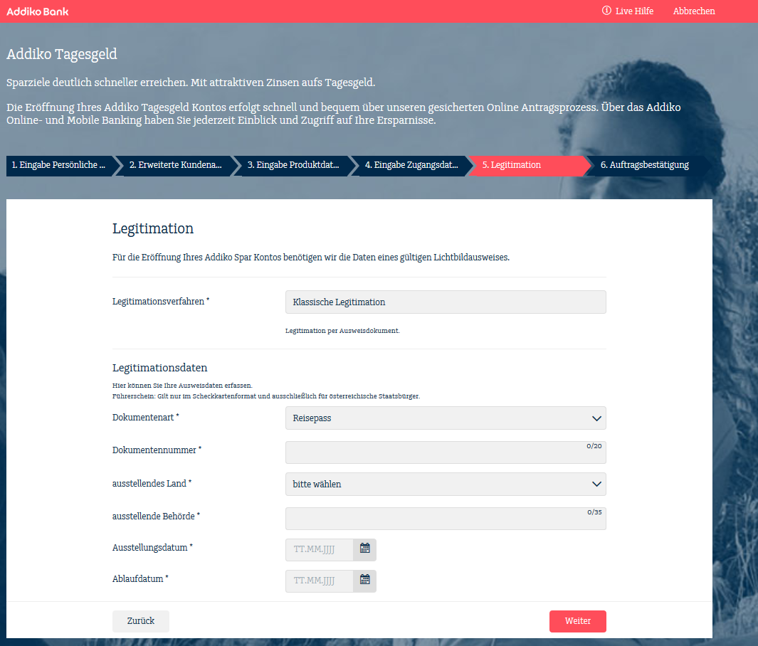 addiko bank tagesgeld legitimation
