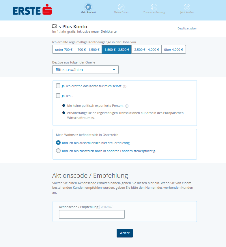 angabe kontodaten s plus konto