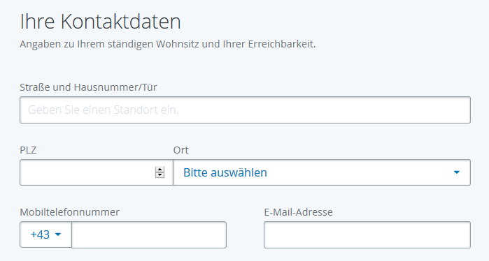angabe von kontaktdaten