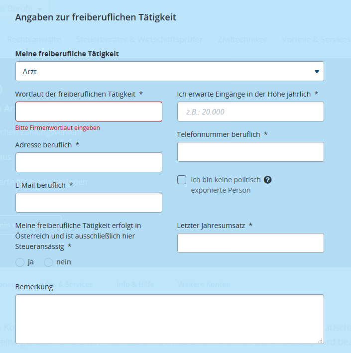 angaben berufliche taetigkeit