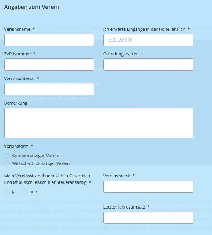 angaben zum verein erste bank