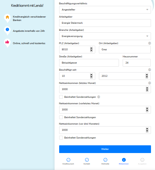 Lendo Kredit Österreich – Anleitung, Test & Erfahrungen – Kreditangebote einholen arbeitsverhaeltnis lendo