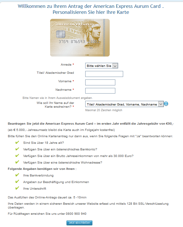 aurum card beantragen