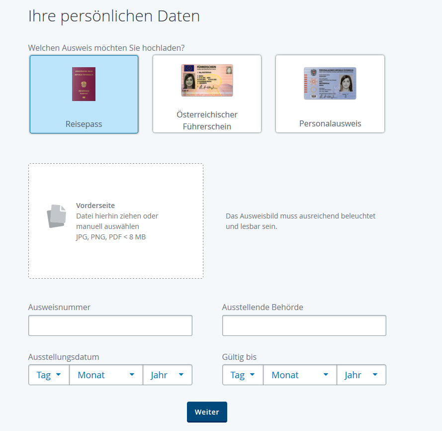 ausweis upload legitimierung