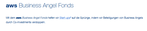 Förderung – aws Business Angel Fonds – Österreich