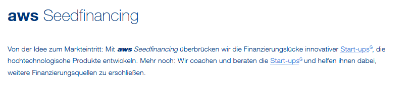 Start Up Förderung – aws Seedfinancing – Österreich