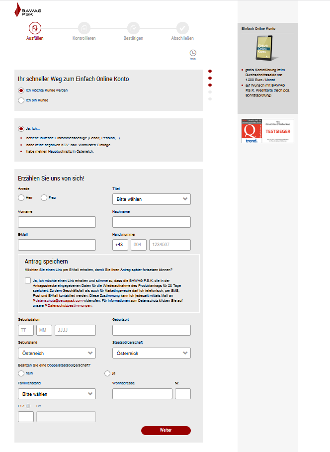 bawag psk online konto