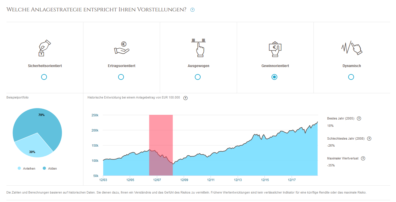 beispiel portfolio gewinnorientiert