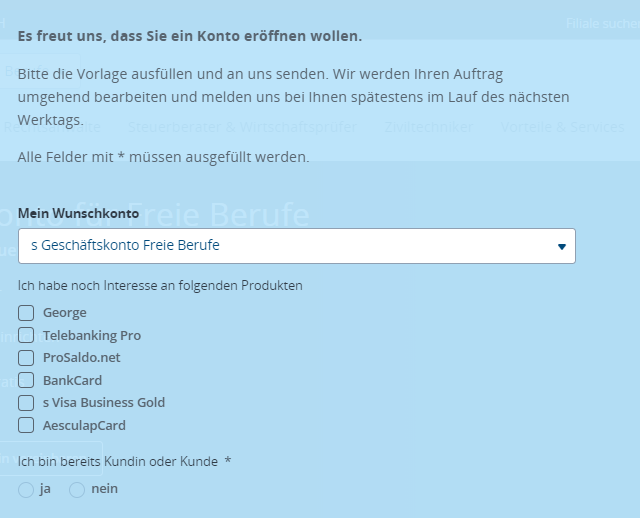 betriebliches konto erste bank antrag