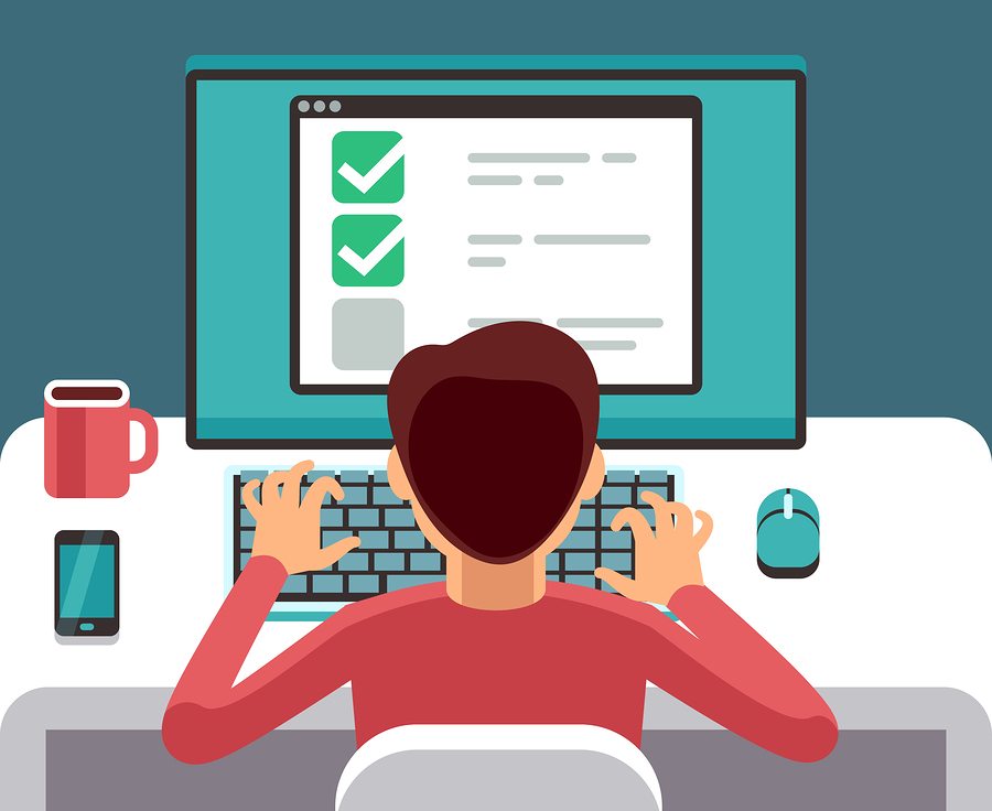 bigstock Man At Computer Filling Online 234271465 1