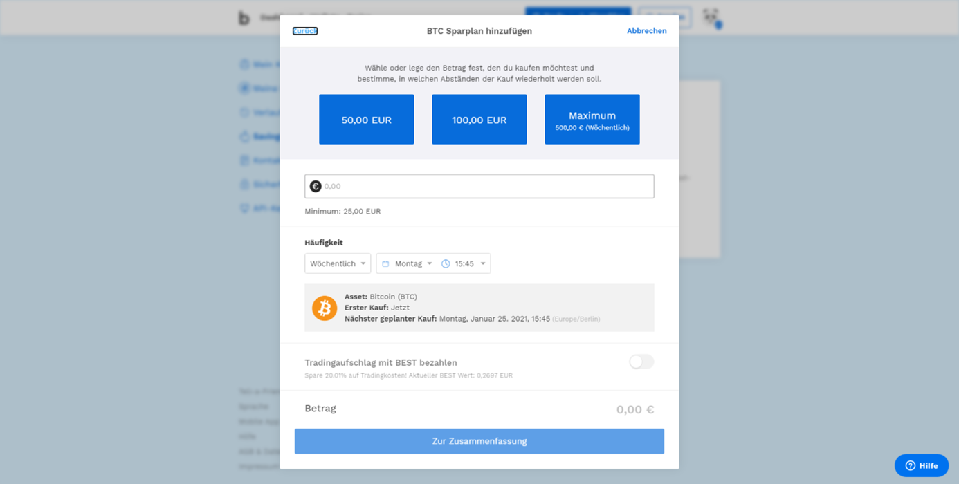 bitpanda kauf sparplan