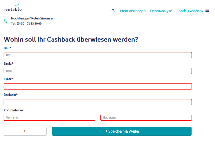 Rentablo Fonds Cashback & Finanzmanager für Österreich - Erfahrung, Test cashback konto