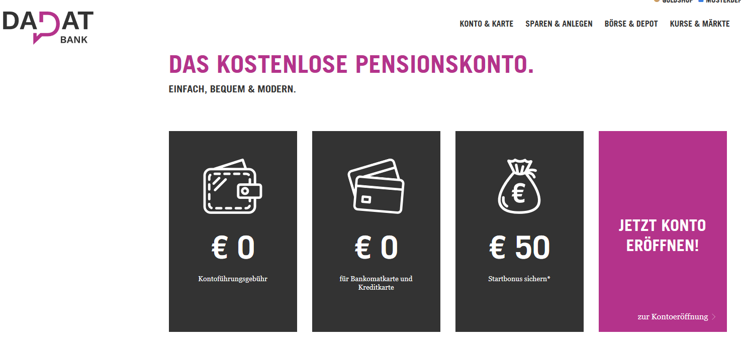 dadat das kostenlose pensionskonto 1