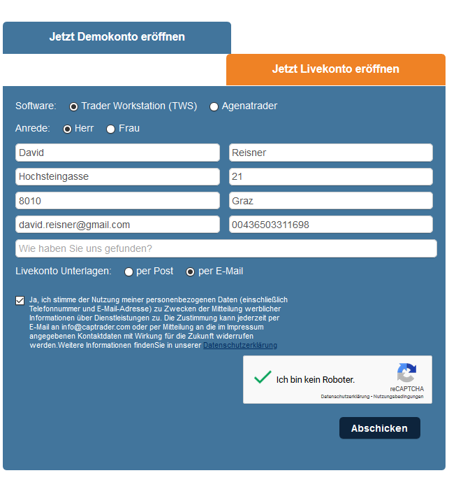 daten demokonto captrader oesterreich