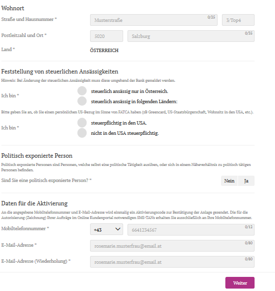 daten wohnort aktivierung dadat