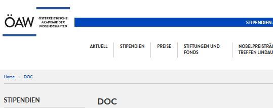 Forschung Förderung – DOC Stipendienprogramm – Stipendium – ÖAW