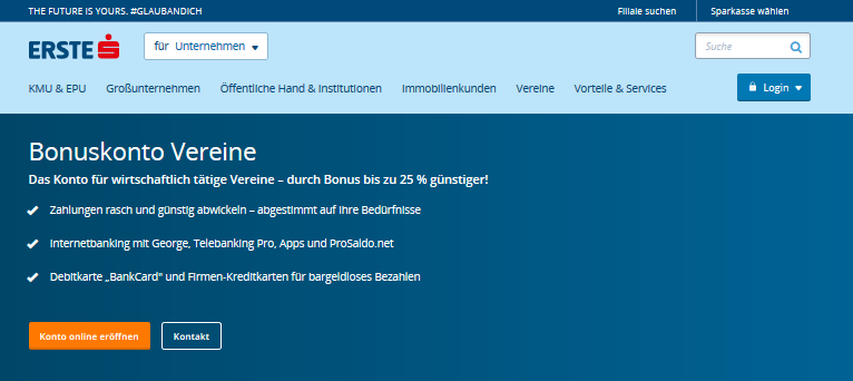 erste bank bonuskonto vereine antrag