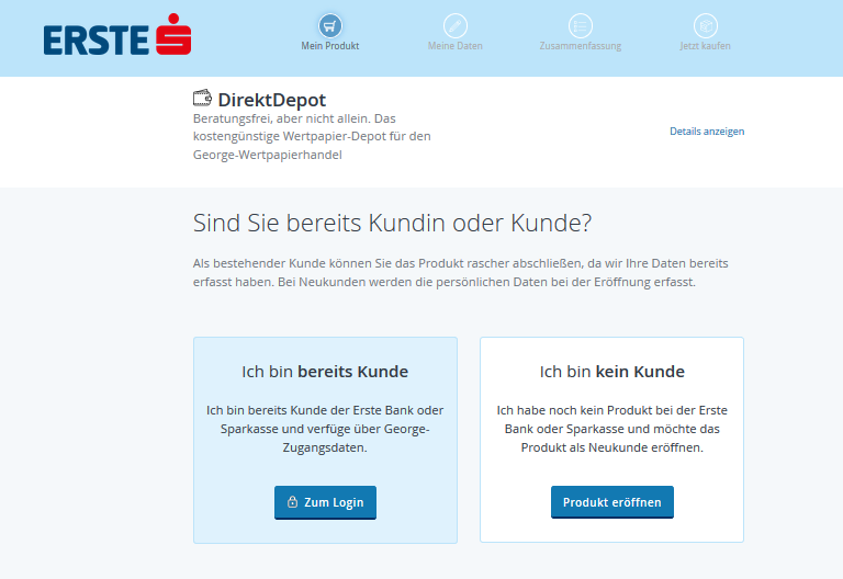 erste bank direkt depot eroeffnen