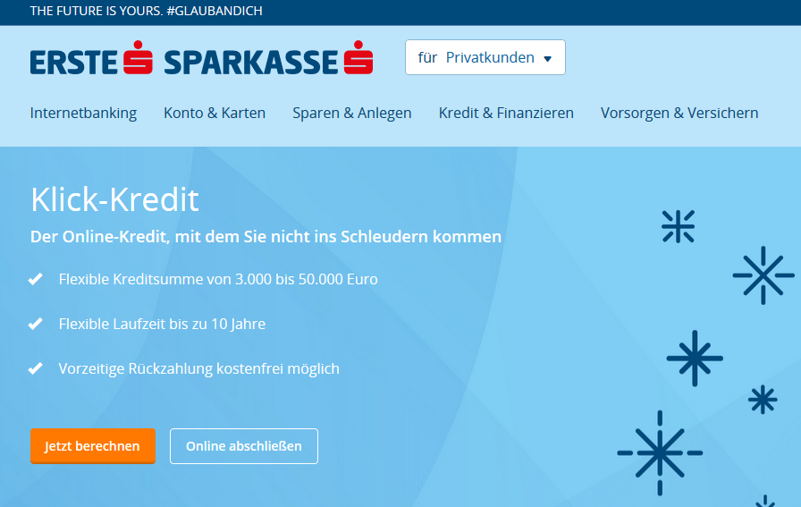 erste bank klick kredit beantragen