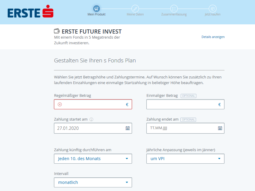 Fondssparen - ERSTE FUTURE INVEST - Gebühren, Erfahrung, Test erste future invest fonds plan
