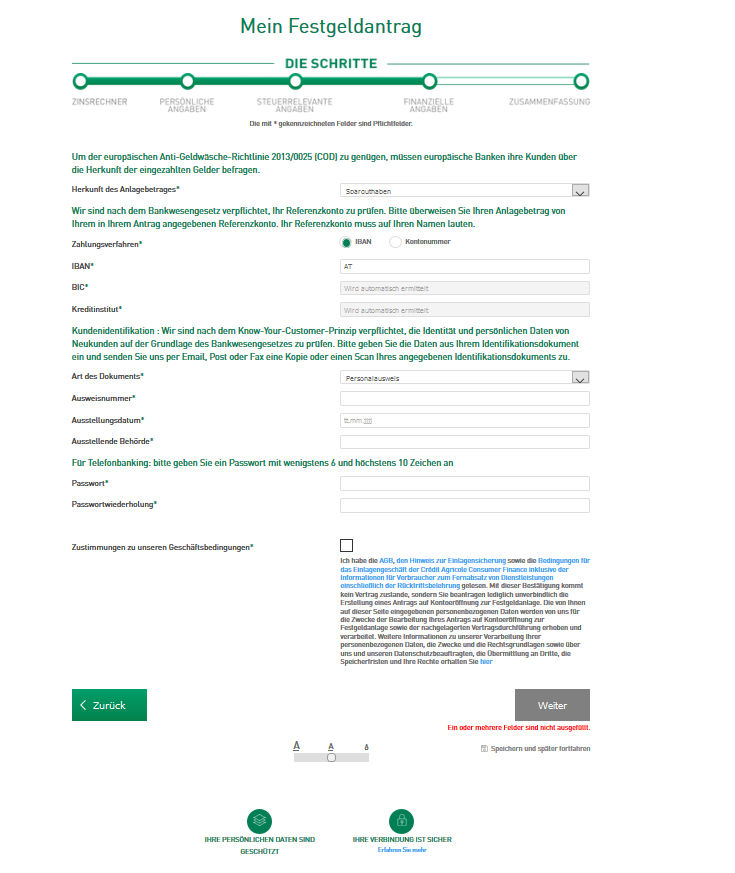 finanzielle angaben credit agricole