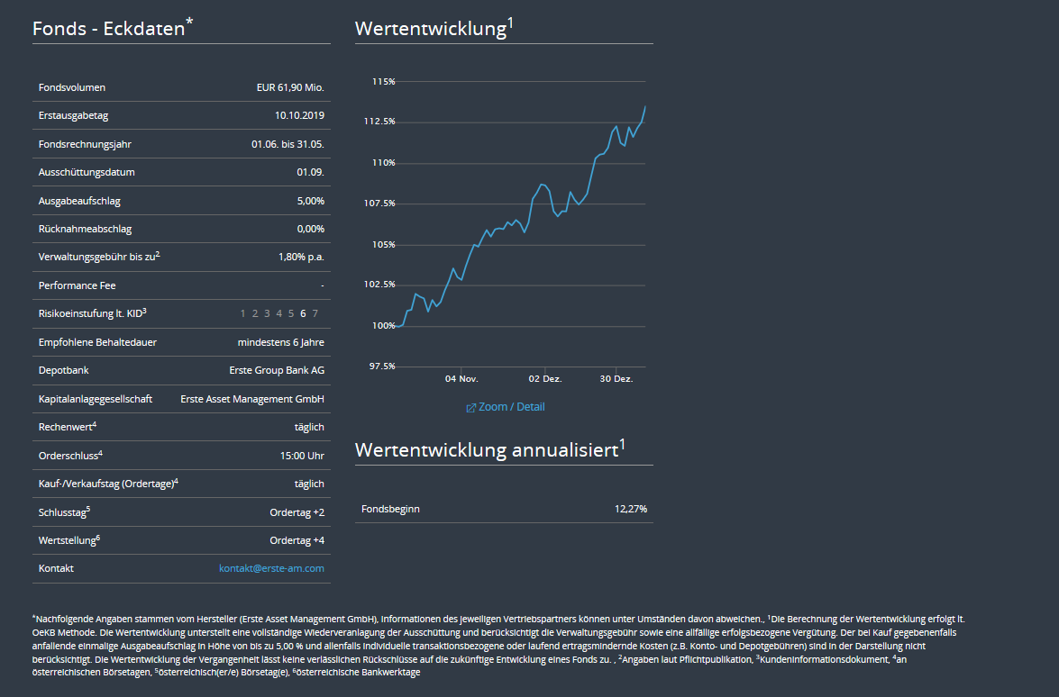 Fondssparen - ERSTE FUTURE INVEST - Gebühren, Erfahrung, Test fonds eckdaten erste future invest 1