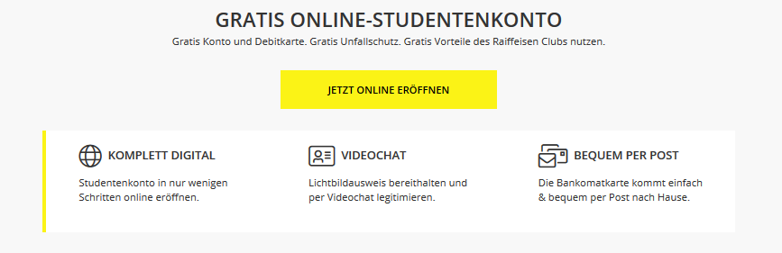 Raiffeisen Bank Gratis Online Studentenkonto – Konditionen, Erfahrung, Test [2021]