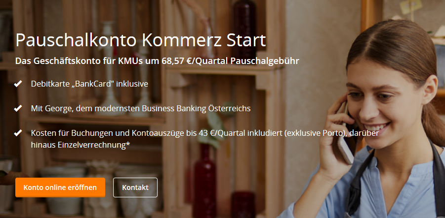 Geschäftskonto – Erste Bank Pauschalkonto Kommerz Start – Test [2021]