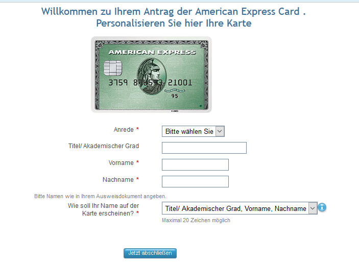 karte personalisieren american