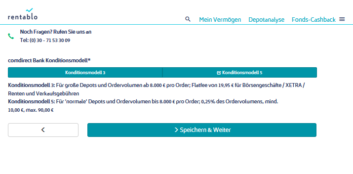 Rentablo Fonds Cashback & Finanzmanager für Österreich - Erfahrung, Test konditionsmodell waehlen