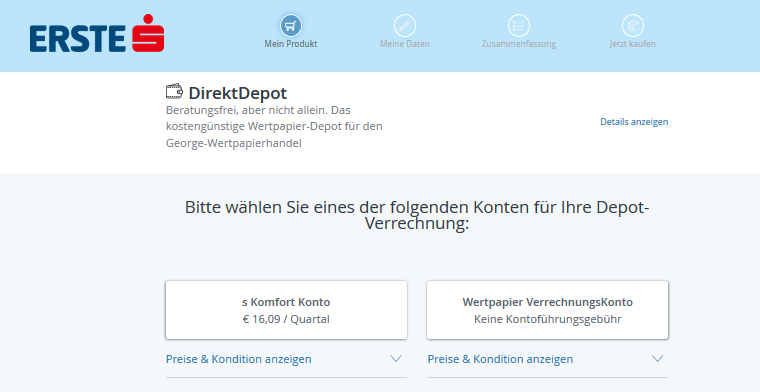konto waehlen depot