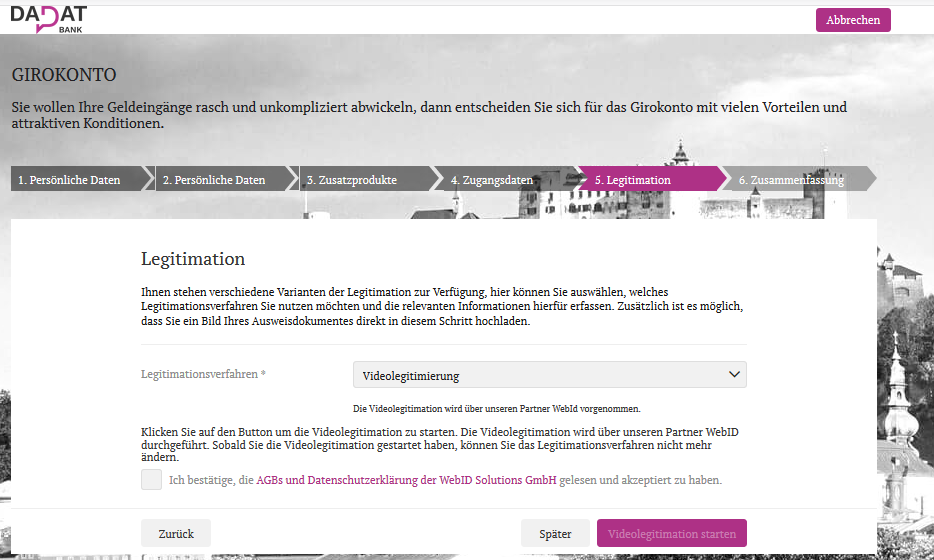 legitimation dadat girokonto