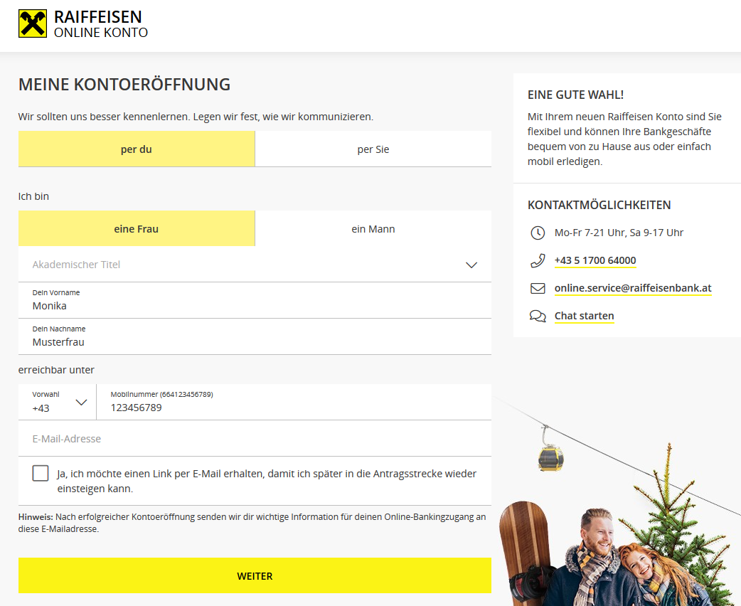 pensionskonto eroeffnung raiffeisen