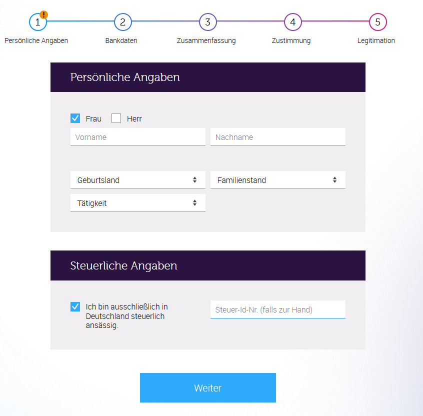 persoenliche angaben quirion