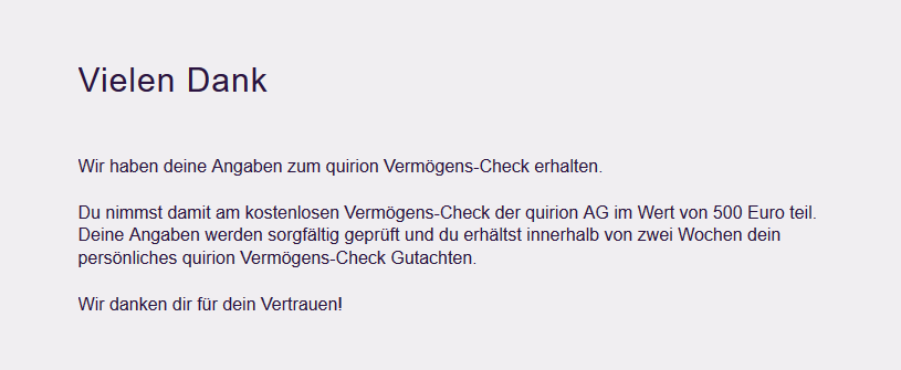 quirion vermogens check bestaetigung