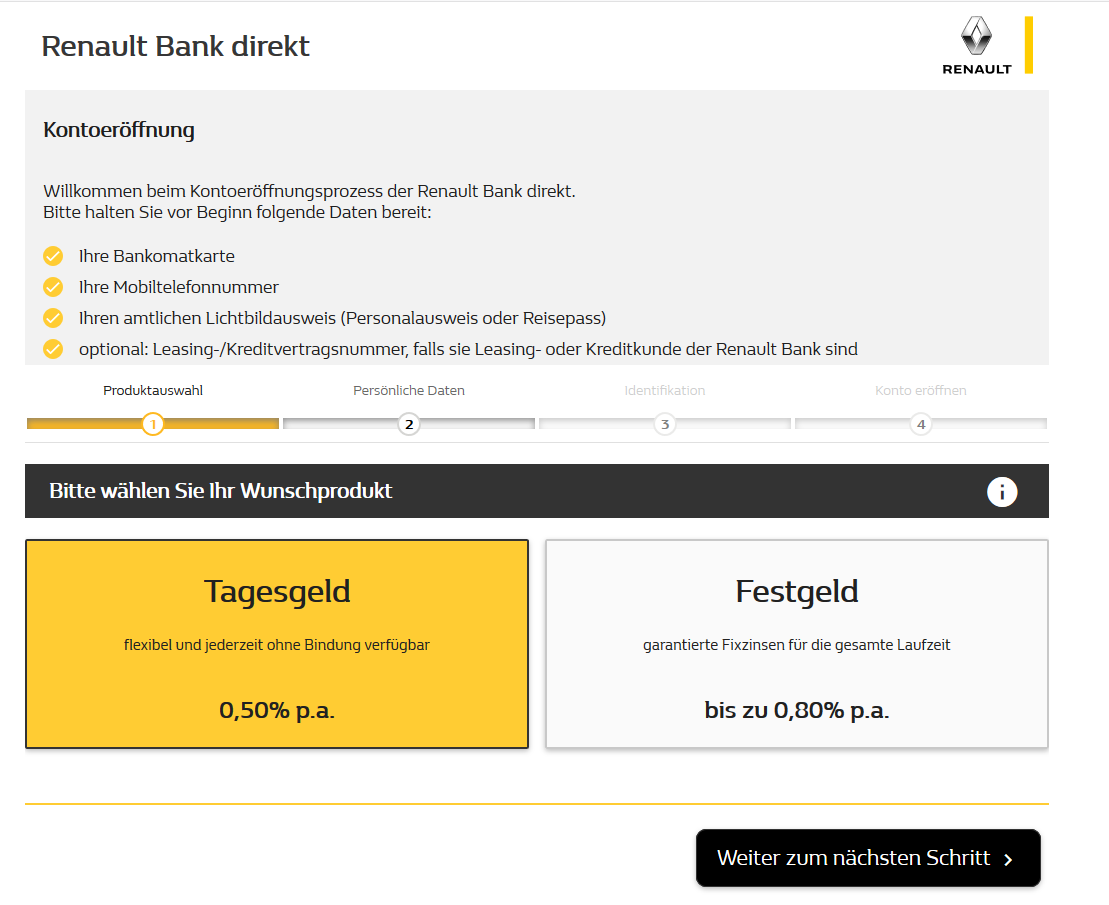 renault bank direkt konto eroeffnung