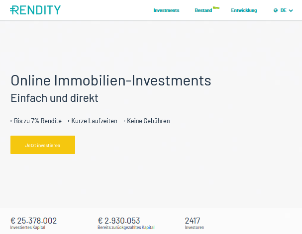 Online Crowdinvesting in Immobilien in Österreich - Rendity Erfahrung, Zinsen, Test rendity immobilien investments 1