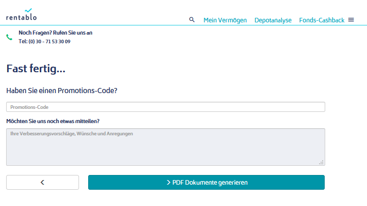 Rentablo Fonds Cashback & Finanzmanager für Österreich - Erfahrung, Test rentablo promotions code