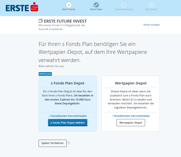 Fondssparen - ERSTE FUTURE INVEST - Gebühren, Erfahrung, Test s fonds plan depot eroeffnen 1
