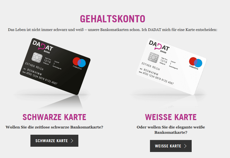 schwarze weisse karte gehaltskonto