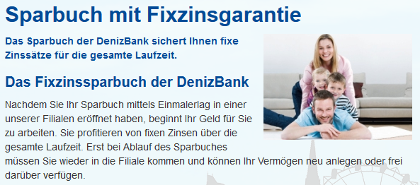 DenizBank Sparbuch mit Fixzinsgarantie - Zinsen, Erfahrung, Test sparbuch denizbank