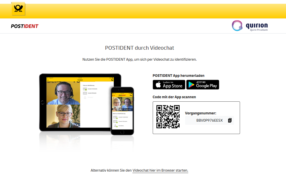 video ident app browser