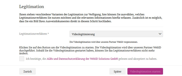 video legitimierung dadat pensionskonto