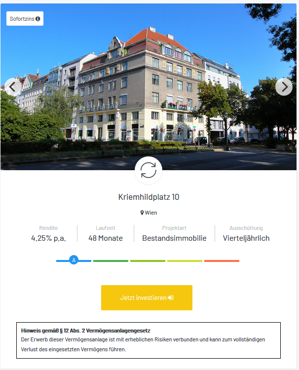 Online Crowdinvesting in Immobilien in Österreich - Rendity Erfahrung, Zinsen, Test wien kriemhildplatz rendity