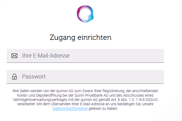 zugang quirion einrichten