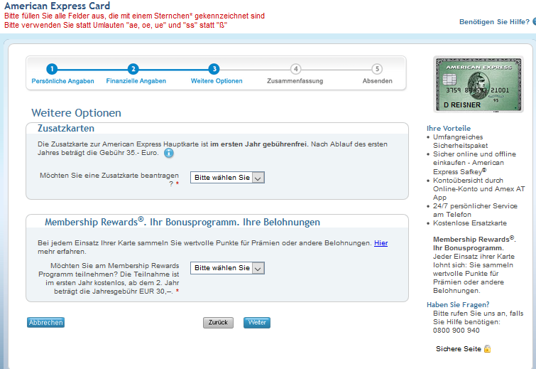 zusatzkarten membership rewards