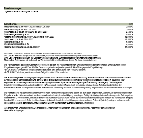 zusatzleistungen raiffeisen