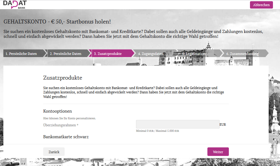 zusatzprodukte ueberziehungsrahmen